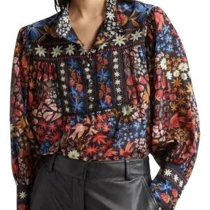Farm Rio Juju's Garden Button-Up Top Size M
